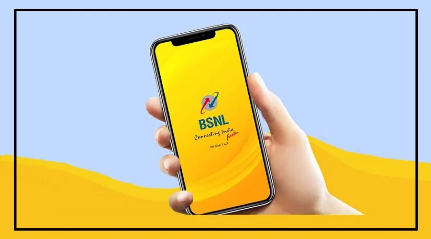 BSNL mobile user checking plan validity and data balance on a smartphone