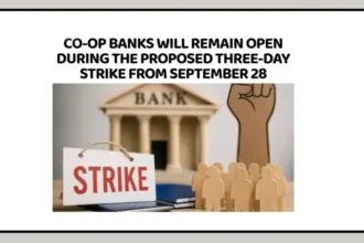 Cooperative bank branch and banking services during September 28-30 strike