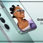 Samsung Galaxy S26 FE smartphone with its AMOLED display and triple camera