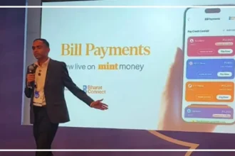 Mint Money personal finance app showing credit score, bill payment and financial services