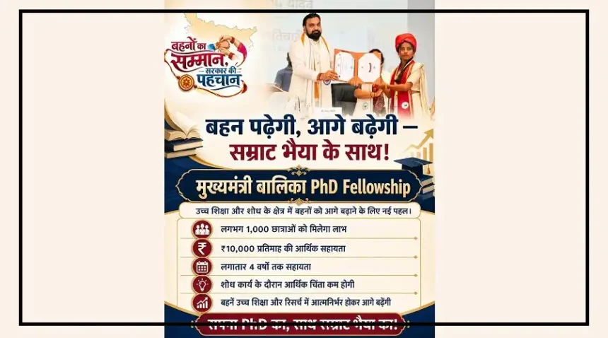 Bihar Balika PhD Fellowship announcement for female PhD students