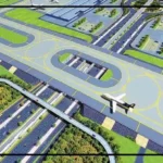 Navi Mumbai International Airport terminal with an aircraft on the apron
