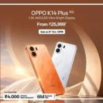 OPPO K14 Plus 5G smartphone with 144Hz AMOLED display and 8,000mAh battery