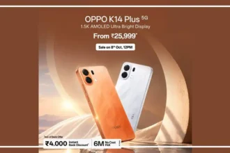 OPPO K14 Plus 5G smartphone with 144Hz AMOLED display and 8,000mAh battery