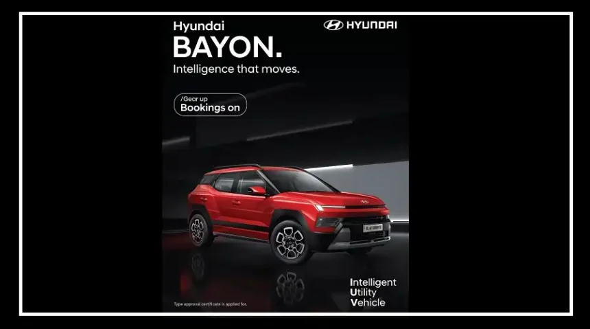 India-spec Hyundai Bayon SUV featuring dual curved displays and modern exterior styling