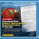 Gutkha and pan masala packets illustrating Uttarakhand's one-year ban on tobacco- and nicotine-containing food products