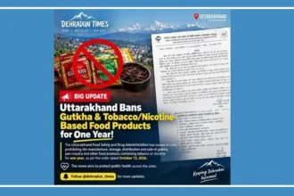 Gutkha and pan masala packets illustrating Uttarakhand's one-year ban on tobacco- and nicotine-containing food products