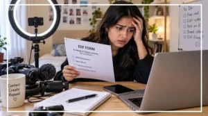 Freelancer reviewing EDF form requirements for overseas service payments