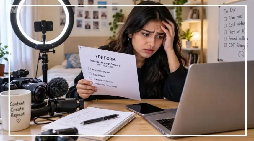 Freelancer reviewing EDF form requirements for overseas service payments
